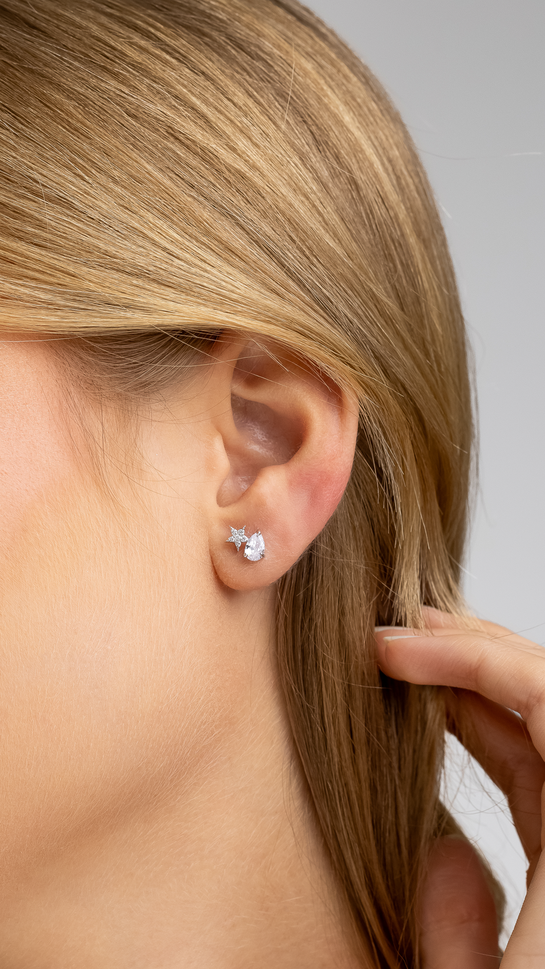 Conjunto de Colar e Brincos Estrela com Zircônia