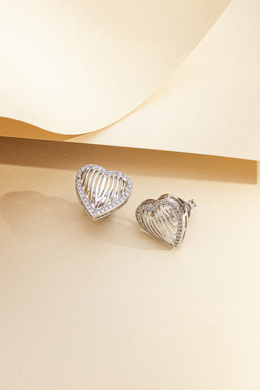 Brinco Coração com Zircônia