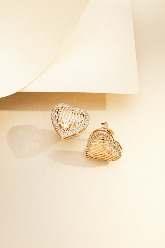 Brinco Coração com Zircônia