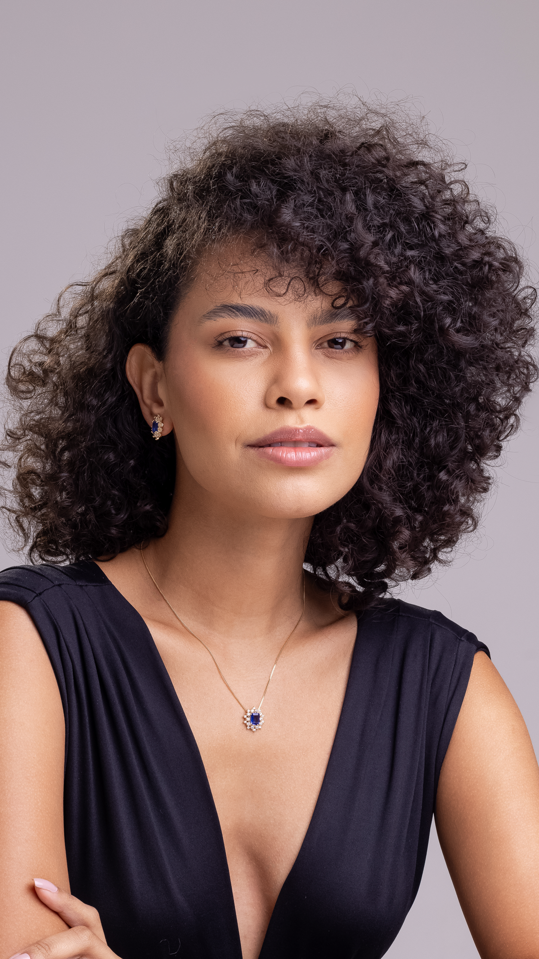 Conjunto de Colar e Brincos Oval com Zircônia