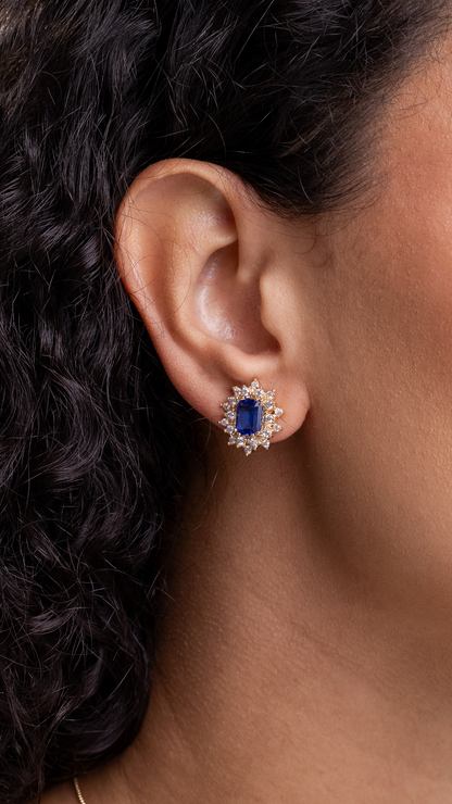 Conjunto de Colar e Brincos Oval com Zircônia
