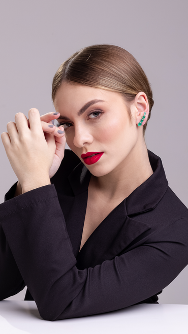 Brinco Ear Cuff com Zircônia