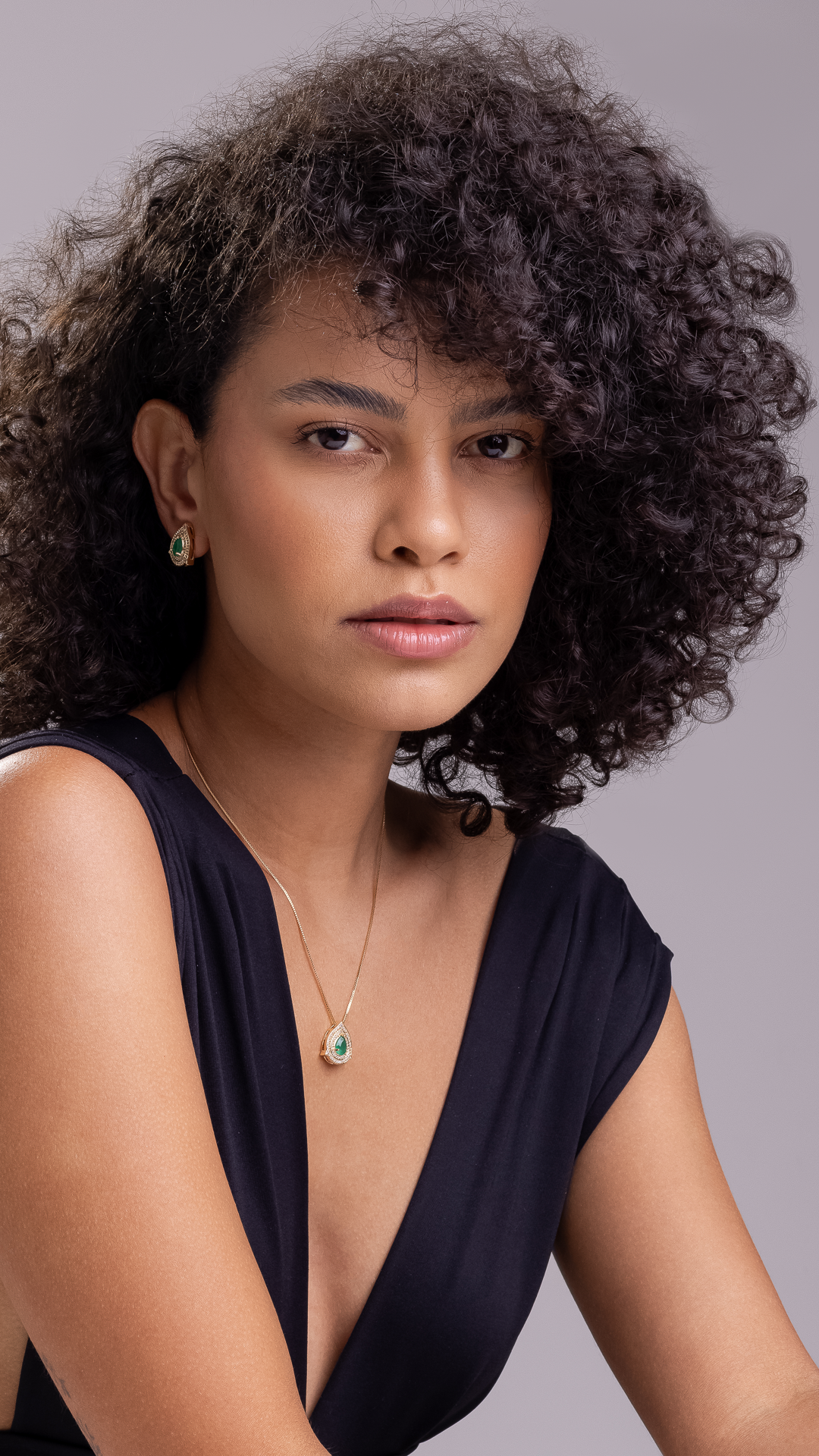Conjunto de Colar e Brincos com Zircônia