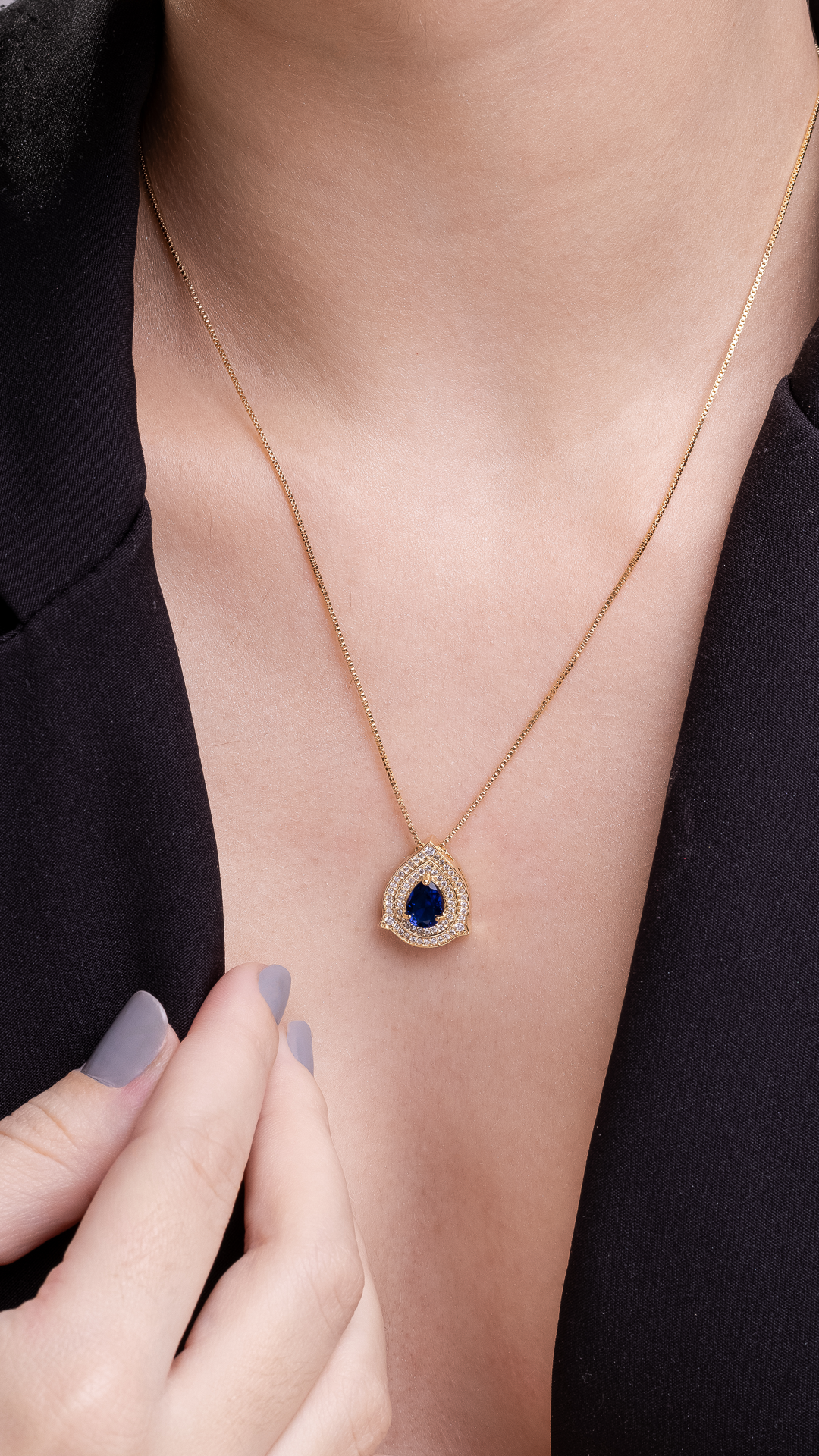 Conjunto de Colar e Brincos com Zircônia
