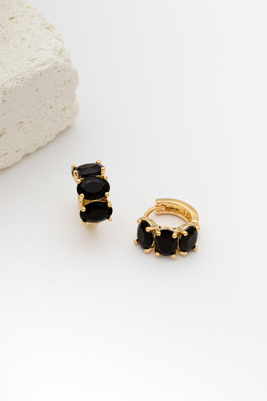 Argola Três Pedras Ovais