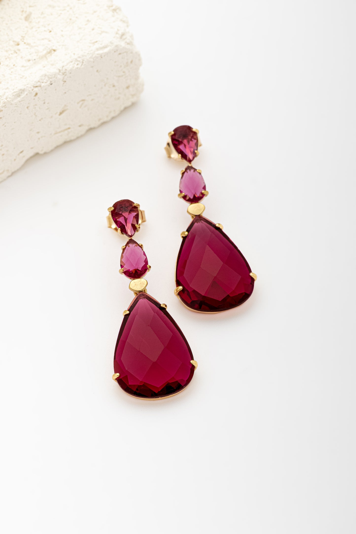 Brinco Gota Cristal Lapidado