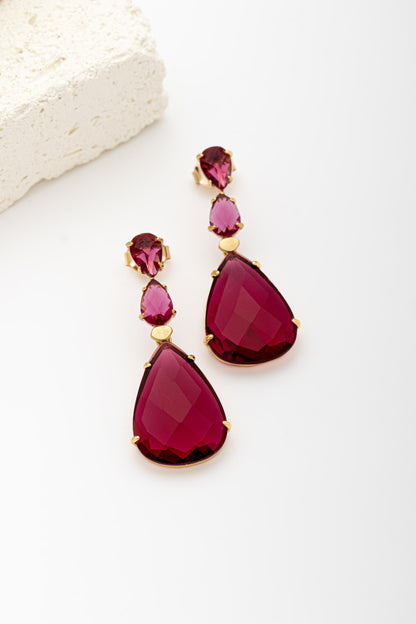 Brinco Gota Cristal Lapidado