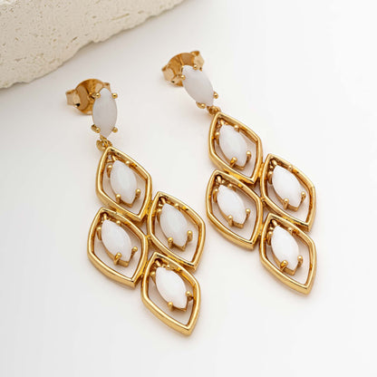 Brinco Losango com Cristais Lapidados