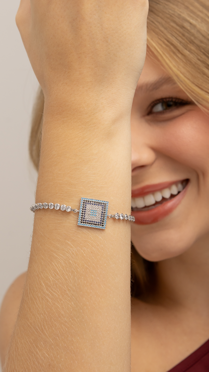 Pulseira Gravatinha Olho Grego Estilizado