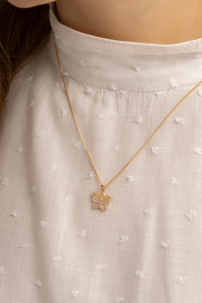 Conjunto de Colar e Brincos Borboleta Encantado