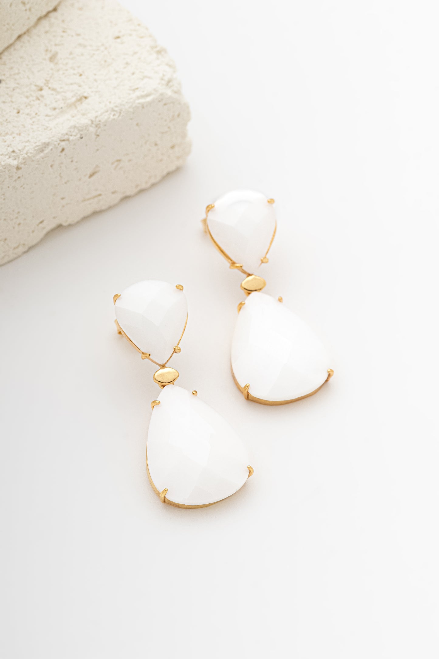 Brinco Cristal Gota Dupla