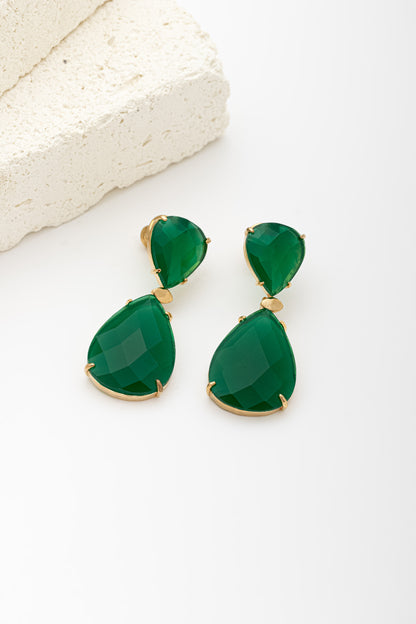 Brinco Cristal Gota Dupla