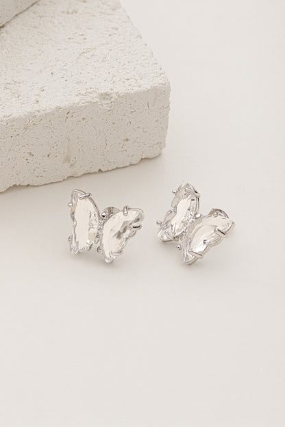 Conjunto de Colar e Brinco Borboleta de Cristal