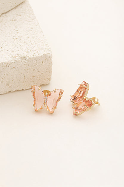 Conjunto de Colar e Brinco Borboleta de Cristal