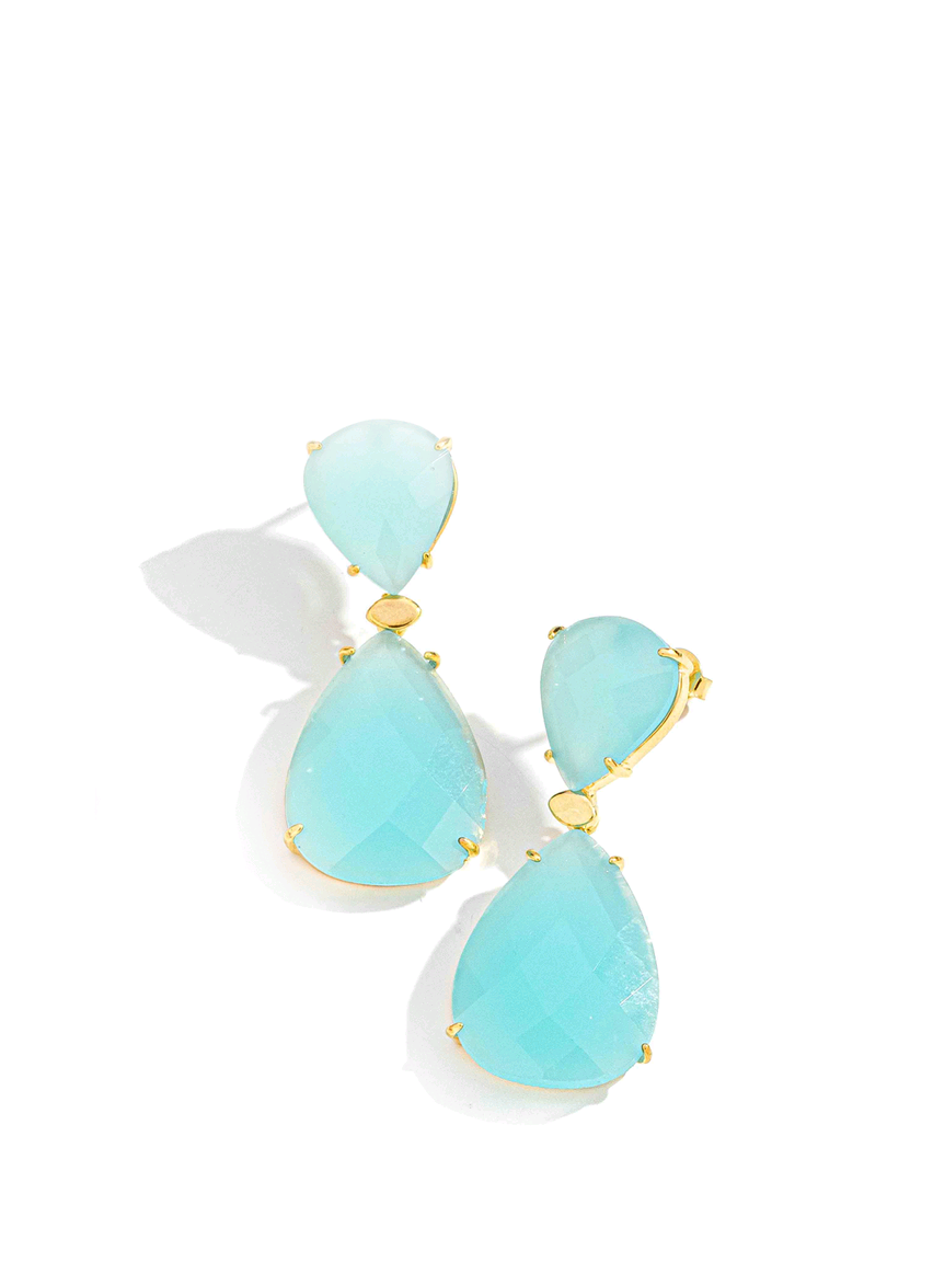 Brinco Cristal Gota Dupla