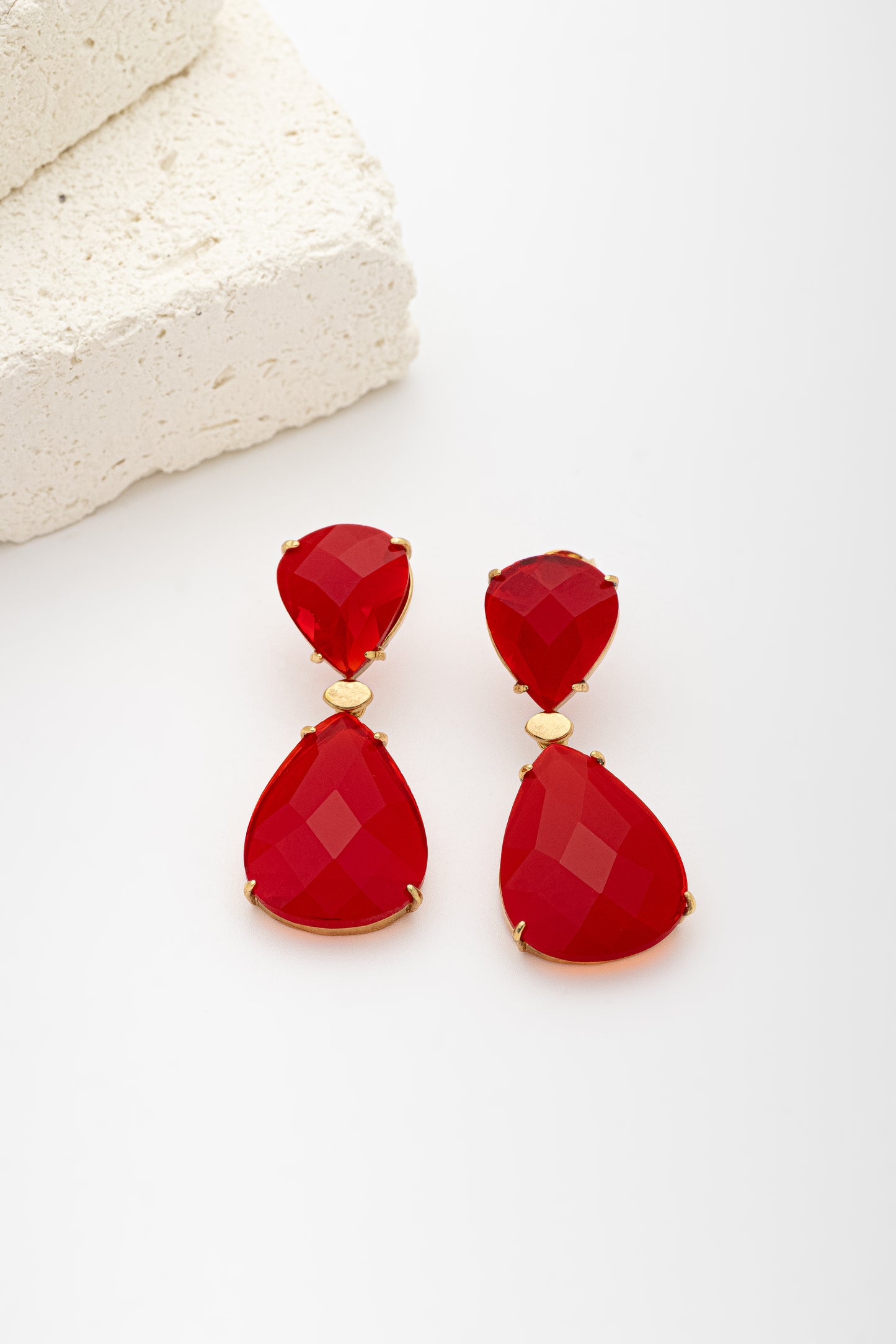 Brinco Cristal Gota Dupla