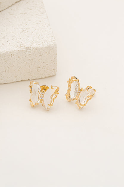 Conjunto de Colar e Brinco Borboleta de Cristal