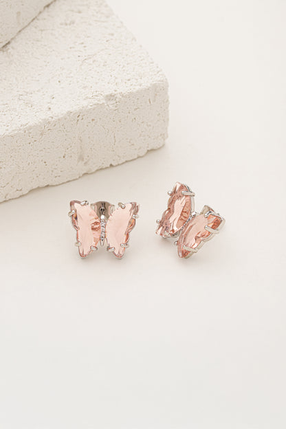 Conjunto de Colar e Brinco Borboleta de Cristal